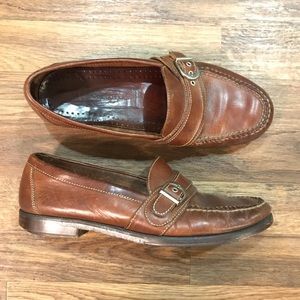 Cole Haan Mens Loafers Brown Leather Buckle Size 9